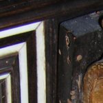 Dettaglio del capotasto cembalo italiano settecentesco