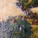 Dettaglio decorazione (decoupage) cembalo italiano settecentesco